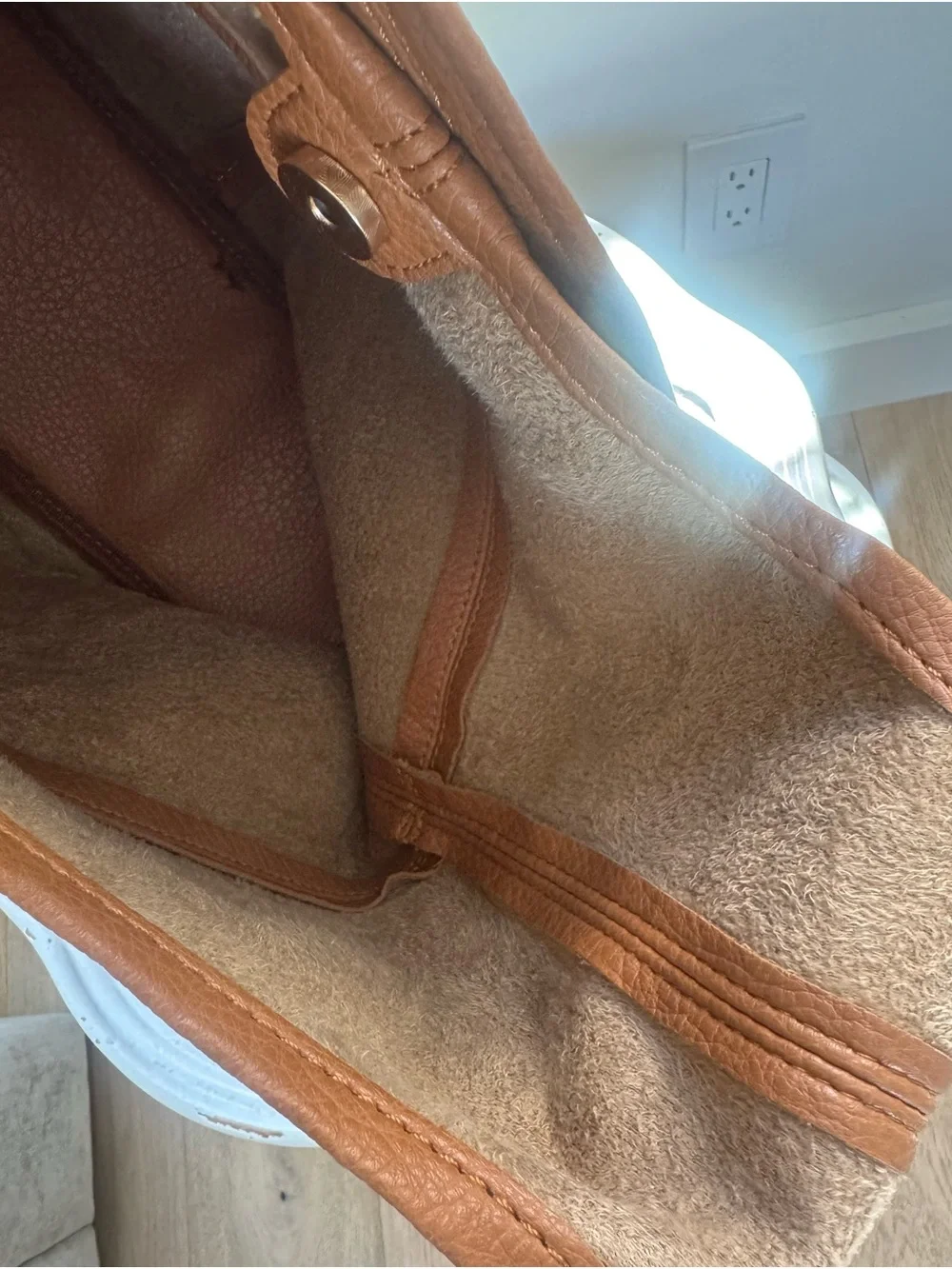 Pebbled Leather Hobo Cognac Shoulder Bag with Adjustable Strap Boho Minimalist